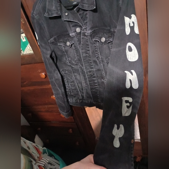 American Eagle Young Money Black Denim Jacket_Small - Picture 4 of 6
